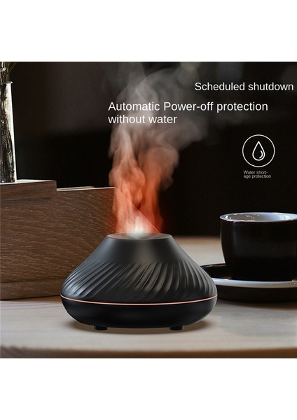 Volkanik Alev Difüzörü Esansiyel Yağ Lambası 130ML Siyah (Yurt Dışından) fiyatları