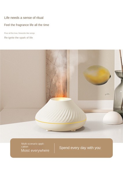 Volkanik Alev Difüzörü Esansiyel Yağ Lambası 130ML Siyah (Yurt Dışından) modelleri