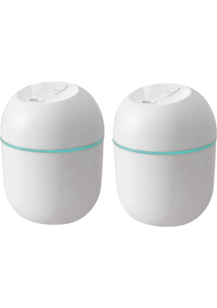 2x Hava Nemlendirici USB 220ML Ofis Için Taşınabilir Mist Difüzör, Beyaz (Yurt Dışından)