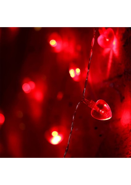 40 LED Sevgililer Günü Kalp Şeklinde Şarkı Işığı,(Kırmızı) (Yurt Dışından)