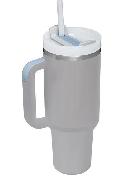 Paslanmaz Çelik 40OZ Saplı Pipetli Bardak Termos Bardak (Yurt Dışından)