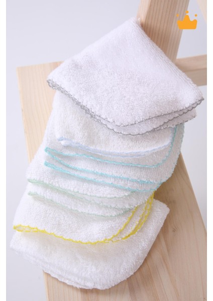 Babyhola 6'lı Bebek Ağız Mendili ve Ter Havlusu Paket Düz Mavi