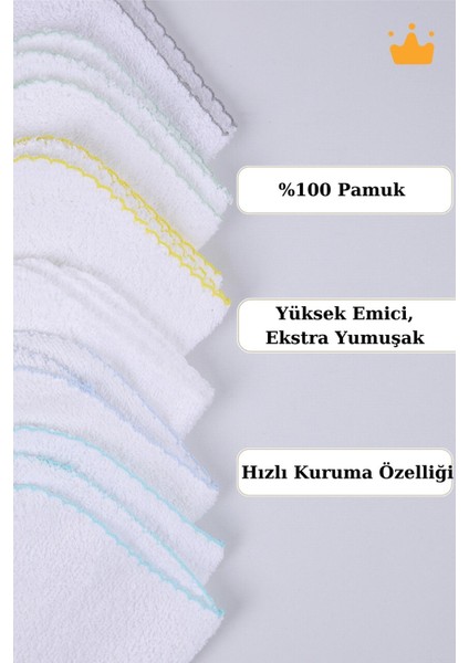 Babyhola 6'lı Bebek Ağız Mendili ve Ter Havlusu Paket Düz Mavi indirimleri