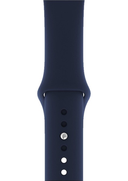 Apple Watch Seri 1/2/3/4/5/6/7/8/se/ultra 38MM 40MM 41MM Kordon Kayış Bileklik Klasik Silikon Dark Blue