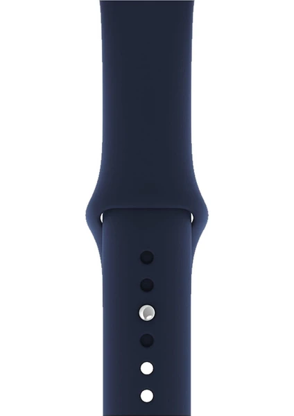 Apple Watch Seri 1/2/3/4/5/6/7/8/se/ultra 38MM 40MM 41MM Kordon Kayış Bileklik Klasik Silikon Dark Blue