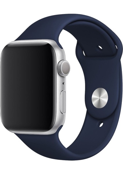 Apple Watch Seri 1/2/3/4/5/6/7/8/se/ultra 38MM 40MM 41MM Kordon Kayış Bileklik Klasik Silikon Dark Blue