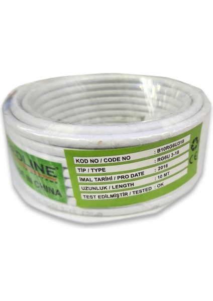 RG6U 3-18 10 mt Hazır Uydu Anten Kablosu