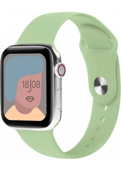 Apple Watch Seri 1/2/3/4/5/6/7/8/se/ultra 38MM 40MM 41MM Kordon Kayış Bileklik Klasik Silikon Fıstık Yeşili