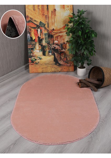 Modern Dekoratif Kaymaz Taban Simirna Oval Halı Yolluk