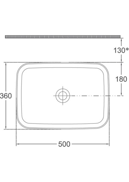 Infinity Tezgah Üzeri Lavabo 50CM Mat Beyaz