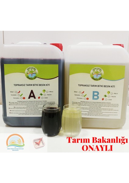 Hidroponik Salatalık Besini 5 Lt A ve B Besini Topraksız Tarım