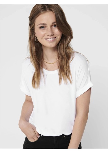 15106662 Genis Yaka Kol Katlamali Kadın Body - Beyaz