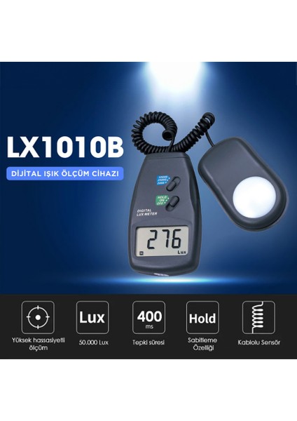 LX1010B Kablolu Sensörlü Dijital Işık Ölçer Lüksmetre fiyatları