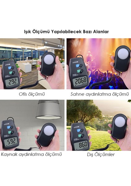 LX1010B Kablolu Sensörlü Dijital Işık Ölçer Lüksmetre indirimleri