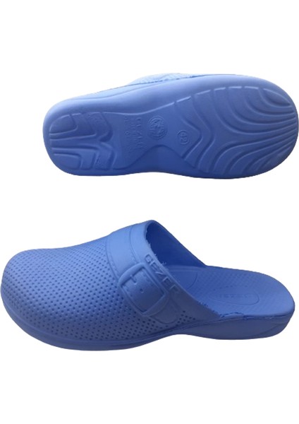 Erkek Mavi Noktalı Önü Kapalı Banyo Bahçe Terliği GE0358-10 fırsatları