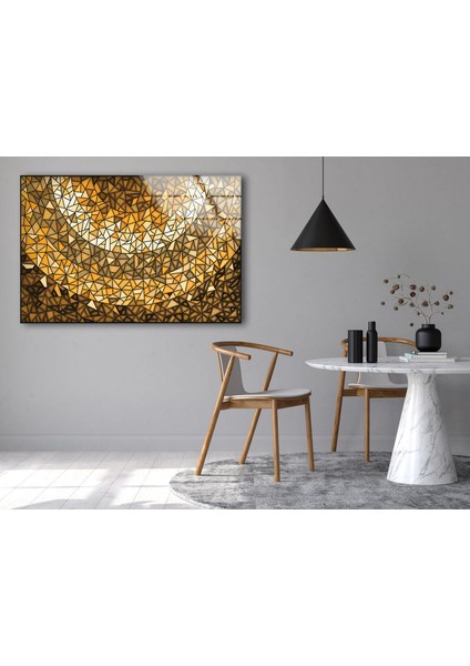 Altın Mozaik Temperli Cam Duvar Tablosu fırsatları