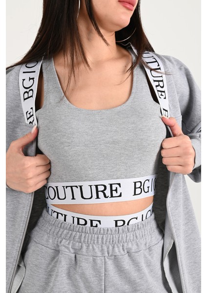 Kadın Lastik Baskı Detaylı 3’lü Eşofman Takımı 3961-24 indirimleri