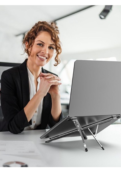 Laptop Macbook Uyumlu Notebook Standı Ayarlanabilir Katlanır Metal Laptop Standı.