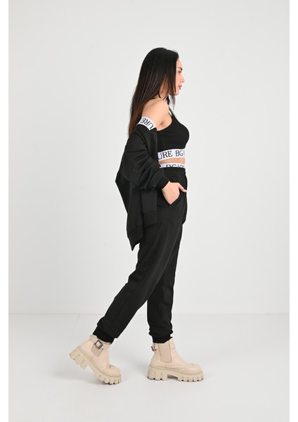 Kadın Lastik Baskı Detaylı 3’lü Eşofman Takımı 3961-24 fiyatları