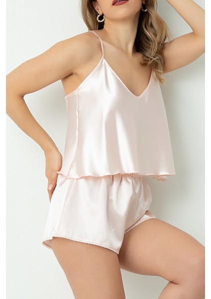 Saten Ayarlanabilir Askılı Şortlu Takım modelleri