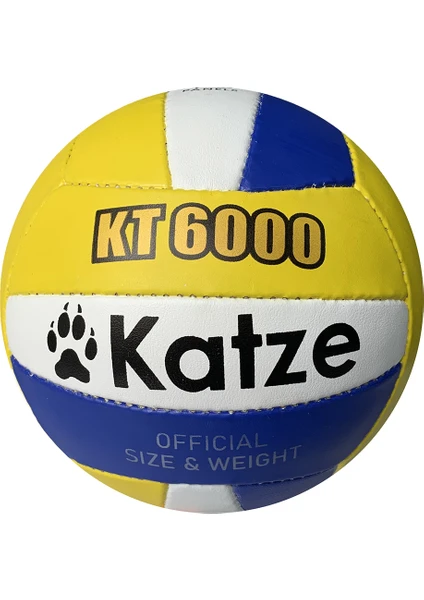 KT6000 Voleybol Topu El Dikişli Mavi Beyaz