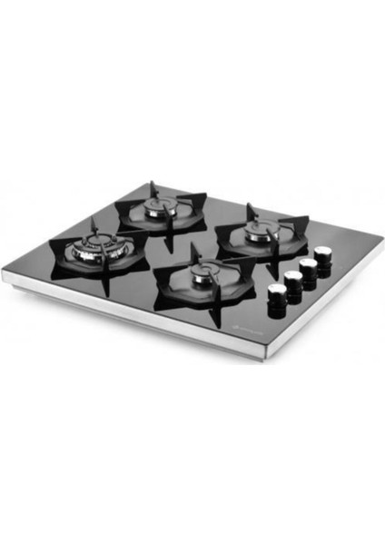 1240 BG60 Siyah Set Üstü Cam Ocak Woklu