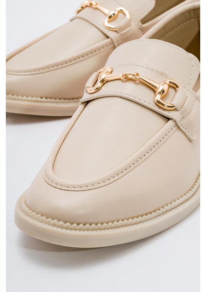 Kaydırmaz Tokalı Kadın Loafer Ayakkabı TEN CİLT modelleri