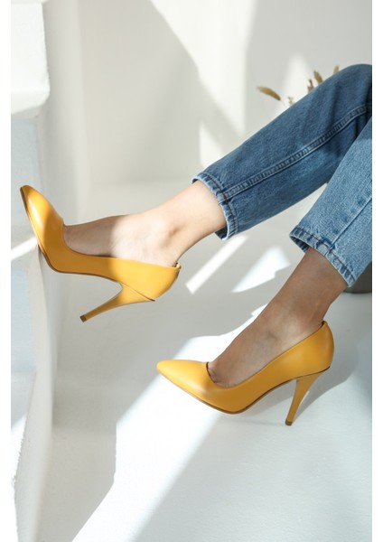Kadın Sivri Burunlu Stiletto HARDAL CİLT