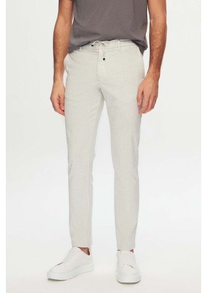 Slim Fit Taş Beli Lastikli Bağcıklı Fermuarlı Likralı Rahat Jogger Pantolon 2HC03ORTJGR01