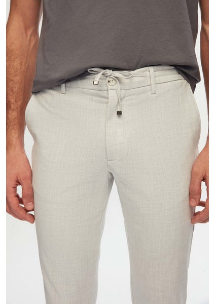 Slim Fit Taş Beli Lastikli Bağcıklı Fermuarlı Likralı Rahat Jogger Pantolon 2HC03ORTJGR01