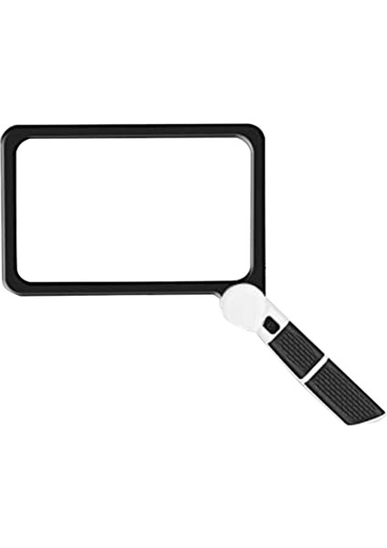 Tam Sayfa 5x Katlanır Işıklı Büyüteç Okuma Için Dikdörtgen Tutma Büyüteci, 48 LED Işıklı (Yurt Dışından)