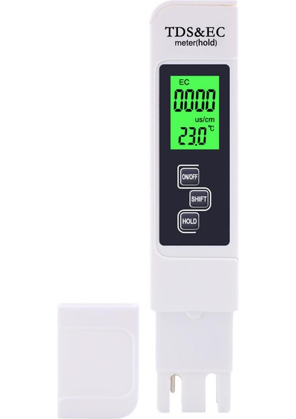 Yıeryı Tds Ec Metre Sıcaklık Test Cihazı Kalem Arkadan Aydınlatmalı 3 In 1 Iletkenlik Su Kalitesi Test Cihazı Tds ve Ec Test Cihazı 0-5000PPM (Yurt Dışından)