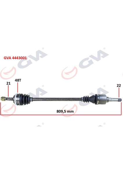 Komple Aks Sağ Peugeot 106 Ii 1.4i 96-02 Abs Li 48DİŞ 809MM 313105