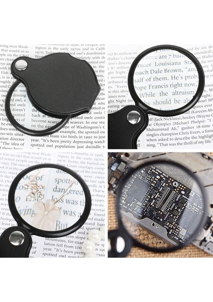 Katlanır Katlanır Cep Büyüteç Büyüteç Lens 3x Büyütme Katlanır Deri Kılıf Büyüteç (Yurt Dışından) fırsatları