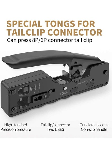 Nxfdsıoz Ağ Sıkma Aracı Cat7 Cat8 RJ45 Cat5 Cat6 Kablo Kelepçesi RJ11 6 P Telefon Kablo Kelepçesi Pense Ağ Aracı (Yurt Dışından) indirimleri