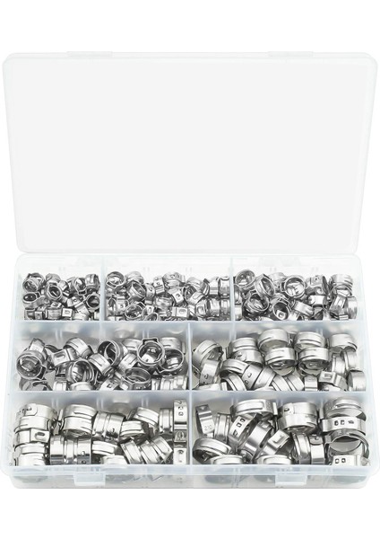 304 Paslanmaz Çelik Tek Kulaklı Çelik Olmayan Hortum Kelepçesi Sınıflandırma Kiti, 128 Parça (Yurt Dışından) fiyatları