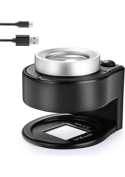 Ncanruı 30X Büyüteç Büyüteç, 6 LED Işıklı, Şarj Edilebilir Taşınabilir Masaüstü Metal Kuyumcular Büyüteç, Işıklı Büyüteç (Yurt Dışından)