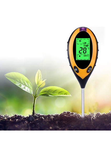 Yıeryı Yeni 4 In 1 Dijital Ph Ölçer Toprak Nemi Monitör Sıcaklık Güneş Işığı Test Cihazı Bahçe Bitkileri Için LCD Ekran ile Tarım (Yurt Dışından) fiyatları