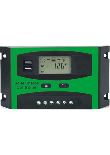 30A 12V 24V Güneş Şarj Kontrol Cihazı LCD Fonksiyonu Çift USB 5VDC Çıkış Güneş Pilleri Paneli Şarj Regülatörü (Yurt Dışından)
