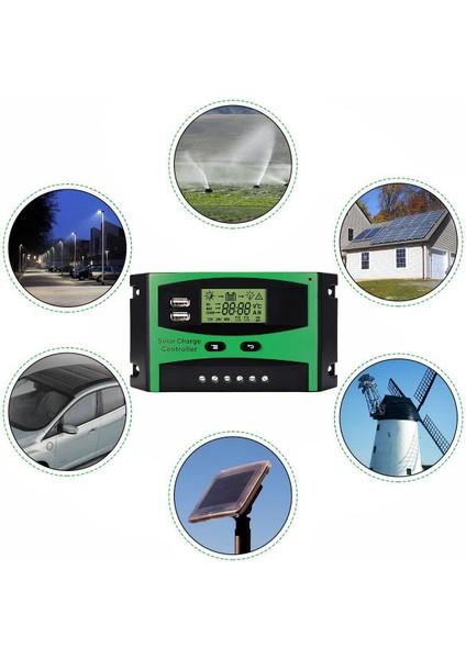 30A 12V 24V Güneş Şarj Kontrol Cihazı LCD Fonksiyonu Çift USB 5VDC Çıkış Güneş Pilleri Paneli Şarj Regülatörü (Yurt Dışından)