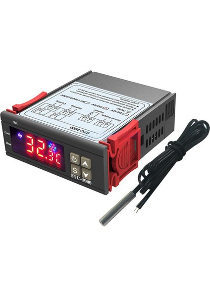 STC-3000 12V LED Dijital Sıcaklık Kontrol Cihazı Termostat Kontrol Isıtma Soğutma Sensörü Nem Ölçer (Yurt Dışından)
