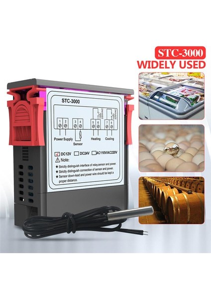 STC-3000 12V LED Dijital Sıcaklık Kontrol Cihazı Termostat Kontrol Isıtma Soğutma Sensörü Nem Ölçer (Yurt Dışından) modelleri