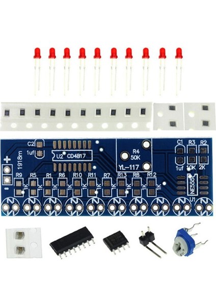 NE555+CD4017 Çalışan LED Akış LED Işık Elektronik Üretim Paketi Dıy Kiti (Yurt Dışından)
