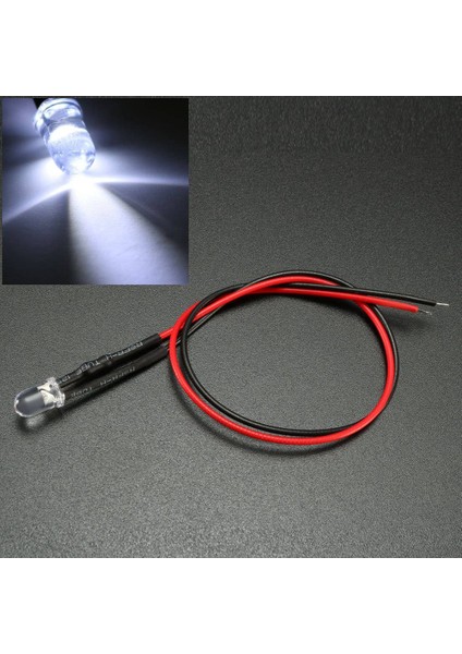 Quanbu 10 Adet 5mm Ön Kablolu Dağınık LED Diyot Işık 20MA Dc 3-6V Beyaz (Yurt Dışından) fiyatları