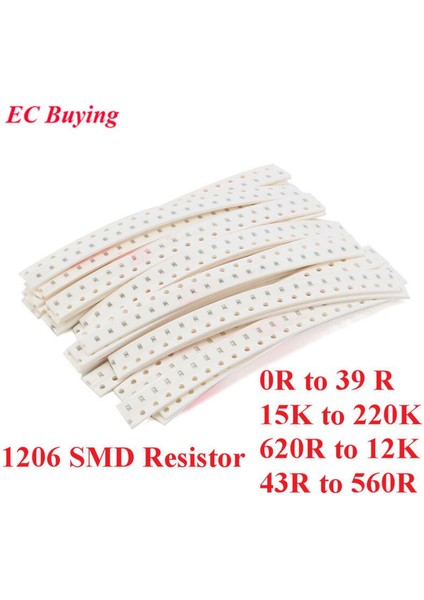 500 Adet 1206 Smd Dirençler Kiti Çeşitli Kit 5% Örnek Kiti Örnek Çanta Dıy Kiti Elektronik Bileşen 25 Değerler * 20 Adet (Yurt Dışından)