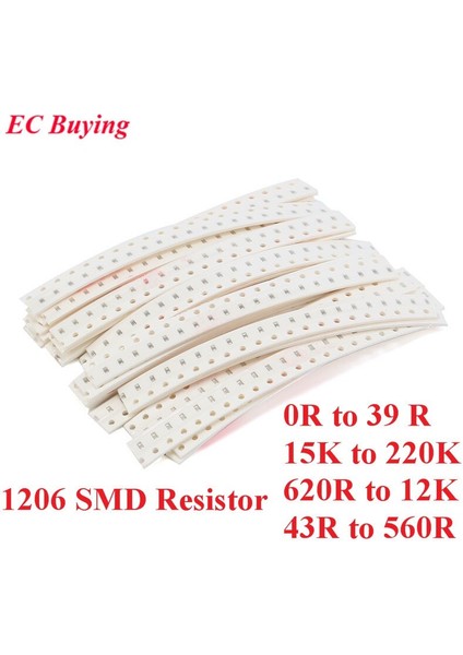 500 Adet 1206 Smd Dirençler Kiti Çeşitli Kit 5% Örnek Kiti Örnek Çanta Dıy Kiti Elektronik Bileşen 25 Değerler * 20 Adet (Yurt Dışından)