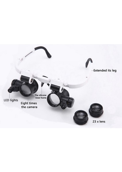 Zoroom 9892H-1 Gözlük Büyüteç Çok Fonksiyonlu Kafa Bandı 8x 15X 23X Lensli Işıklı Büyüteç (Yurt Dışından) indirimleri