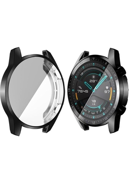 Huawei Watch Gt2 46MM Uyumlu Kasa ve Ekran Koruyucu 360 Tam Koruma Silikon Kılıf
