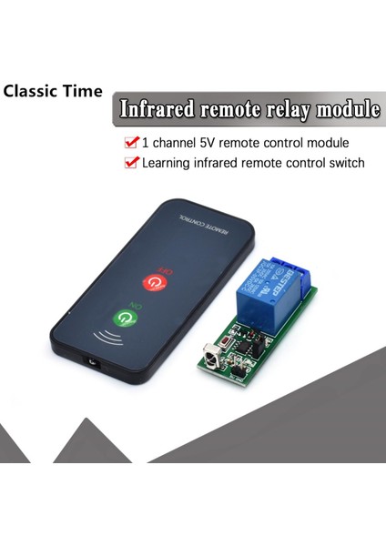 Ir 1 Kanal Kızılötesi Alıcı Sürüş Anahtarı Röle Sürücü Modülü Kartı 5V + Aktif Uzaktan Kumanda (Yurt Dışından)