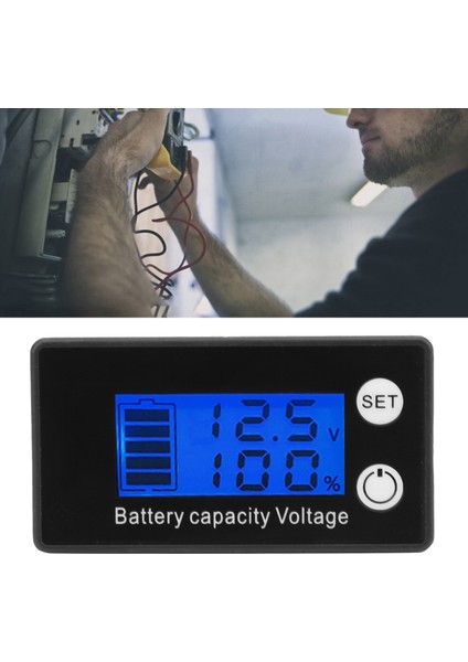 Pil Kapasitesi Test Cihazı 2 Kablolu Yüzde Dijital Gerilim Ölçer Dc 7-68V (Yurt Dışından)